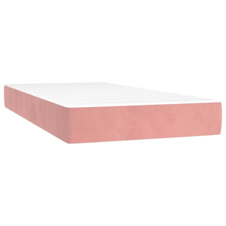 vidaXL Colchón de muelles ensacados terciopelo rosa 90x200x20 cm