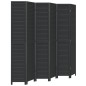 vidaXL Biombo separador de 6 paneles madera maciza Paulownia negro vidaXL Biombo separador de 6 paneles madera maciza Paulownia negro