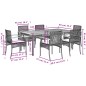 vidaXL Set de comedor de jardín 7 pzas y cojines ratán sintético negro