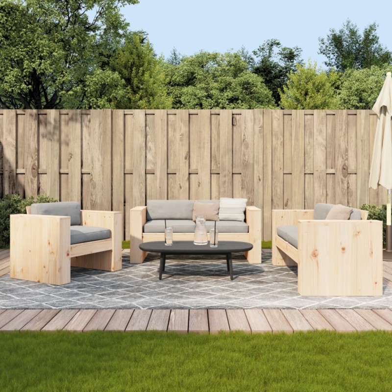 vidaXL Juego de muebles de jardín 2 piezas madera maciza de pino vidaXL Juego de muebles de jardín 2 piezas madera maciza de pino