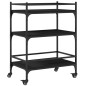 vidaXL Carrito de cocina de madera de ingeniería negro 65x40x86,5 cm vidaXL Carrito de cocina de madera de ingeniería negro 65x40x86,5 cm