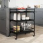 vidaXL Carrito de cocina de madera de ingeniería negro 65x40x86,5 cm vidaXL Carrito de cocina de madera de ingeniería negro 65x40x86,5 cm