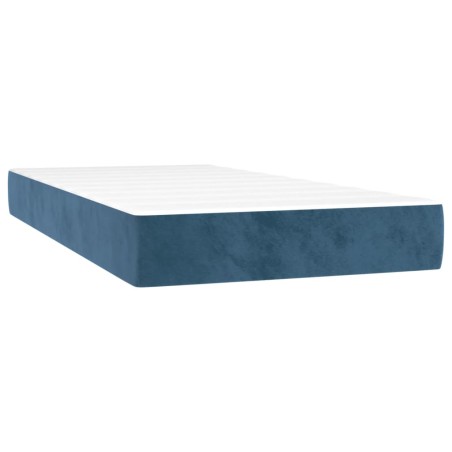 vidaXL Colchón de muelles ensacados terciopelo azul oscuro 90x190x20cm