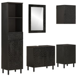 vidaXL Conjunto de armarios de baño 5 piezas madera maciza de mango
