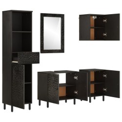 vidaXL Conjunto de armarios de baño 5 piezas madera maciza de mango