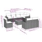 vidaXL Set de sofás de jardín 9 pzas con cojines ratán sintético beige