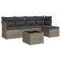 vidaXL Set de muebles de jardín 6 pzas y cojines ratán sintético gris vidaXL Set de muebles de jardín 6 pzas y cojines ratán sintético gris