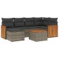 vidaXL Set de sofás de jardín 7 piezas con cojines ratán PE gris vidaXL Set de sofás de jardín 7 piezas con cojines ratán PE gris