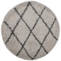 vidaXL Alfombra de pelo largo moderna beige y antracita Ø 80 cm vidaXL Alfombra de pelo largo moderna beige y antracita Ø 80 cm