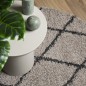 vidaXL Alfombra de pelo largo moderna beige y antracita Ø 80 cm vidaXL Alfombra de pelo largo moderna beige y antracita Ø 80 cm