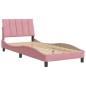 vidaXL Estructura de cama con cabecero de terciopelo rosa 90x200 cm vidaXL Estructura de cama con cabecero de terciopelo rosa 90x200 cm