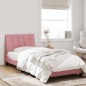 vidaXL Estructura de cama con cabecero de terciopelo rosa 90x200 cm vidaXL Estructura de cama con cabecero de terciopelo rosa 90x200 cm