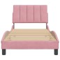 vidaXL Estructura de cama con cabecero de terciopelo rosa 90x200 cm vidaXL Estructura de cama con cabecero de terciopelo rosa 90x200 cm