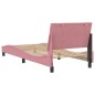 vidaXL Estructura de cama con cabecero de terciopelo rosa 90x200 cm vidaXL Estructura de cama con cabecero de terciopelo rosa 90x200 cm