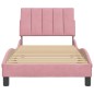 vidaXL Estructura de cama con cabecero de terciopelo rosa 90x190 cm vidaXL Estructura de cama con cabecero de terciopelo rosa 90x190 cm