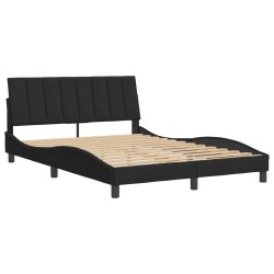 vidaXL Estructura de cama con cabecero de terciopelo negro 140x190 cm