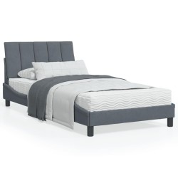 vidaXL Estructura cama con cabecero terciopelo gris oscuro 100x200 cm