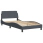 vidaXL Estructura cama con cabecero terciopelo gris oscuro 100x200 cm vidaXL Estructura cama con cabecero terciopelo gris oscuro 100x200 cm