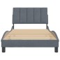vidaXL Estructura cama con cabecero terciopelo gris oscuro 100x200 cm vidaXL Estructura cama con cabecero terciopelo gris oscuro 100x200 cm