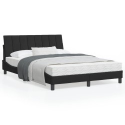 vidaXL Estructura de cama con cabecero de terciopelo negro 140x200 cm