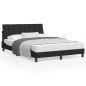 vidaXL Estructura de cama con cabecero de terciopelo negro 140x200 cm vidaXL Estructura de cama con cabecero de terciopelo negro 140x200 cm