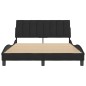 vidaXL Estructura de cama con cabecero de terciopelo negro 140x200 cm vidaXL Estructura de cama con cabecero de terciopelo negro 140x200 cm
