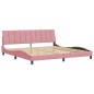 vidaXL Estructura de cama con cabecero de terciopelo rosa 200x200 cm
