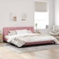 vidaXL Estructura de cama con cabecero de terciopelo rosa 200x200 cm