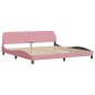 vidaXL Estructura de cama con cabecero de terciopelo rosa 200x200 cm