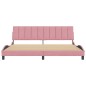 vidaXL Estructura de cama con cabecero de terciopelo rosa 200x200 cm