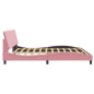 vidaXL Estructura de cama con cabecero de terciopelo rosa 200x200 cm