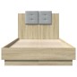 vidaXL Cama con cabecero madera de ingeniería roble Sonoma 90x190 cm vidaXL Cama con cabecero madera de ingeniería roble Sonoma 90x190 cm