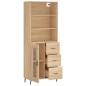 vidaXL Aparador alto madera contrachapada color roble 69,5x34x180 cm vidaXL Aparador alto madera contrachapada color roble 69,5x34x180 cm