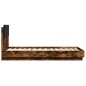 vidaXL Cama con cabecero madera de ingeniería roble ahumado 75x190 cm vidaXL Cama con cabecero madera de ingeniería roble ahumado 75x190 cm
