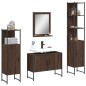 vidaXL Set de muebles de baño 4 pzas madera contrachapada marrón roble