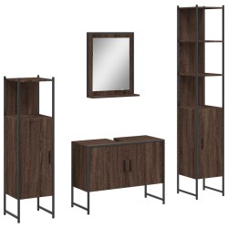 vidaXL Set de muebles de baño 4 pzas madera contrachapada marrón roble