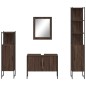 vidaXL Set de muebles de baño 4 pzas madera contrachapada marrón roble