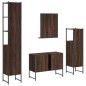 vidaXL Set de muebles de baño 4 pzas madera contrachapada marrón roble