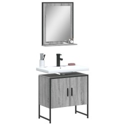 vidaXL Set de muebles de baño 2 pzas madera de ingeniería gris sonoma