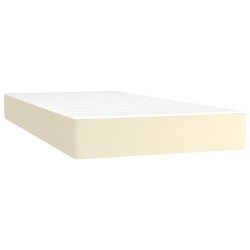 vidaXL Colchón de muelles ensacados cuero sintético crema 100x200x20cm