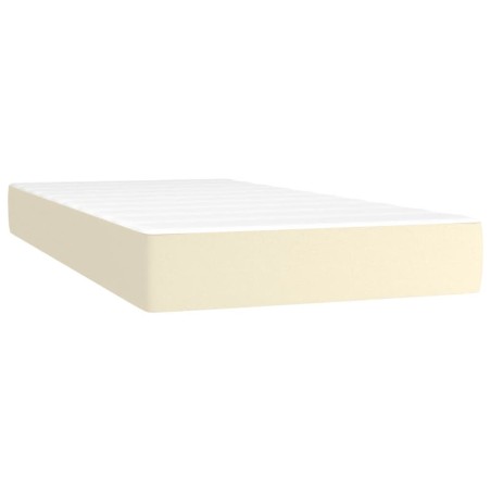 vidaXL Colchón de muelles ensacados cuero sintético crema 100x200x20cm