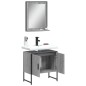vidaXL Set de muebles de baño 2 pzas madera de ingeniería gris sonoma
