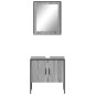 vidaXL Set de muebles de baño 2 pzas madera de ingeniería gris sonoma