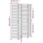 vidaXL Biombo separador de 4 paneles madera maciza Paulownia blanco vidaXL Biombo separador de 4 paneles madera maciza Paulownia blanco