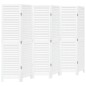 vidaXL Biombo separador de 6 paneles madera maciza Paulownia blanco vidaXL Biombo separador de 6 paneles madera maciza Paulownia blanco