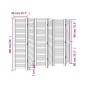 vidaXL Biombo separador de 6 paneles madera maciza Paulownia blanco vidaXL Biombo separador de 6 paneles madera maciza Paulownia blanco