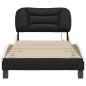 vidaXL Estructura cama con LED cuero sintético negro y blanco 90x190cm vidaXL Estructura cama con LED cuero sintético negro y blanco 90x190cm