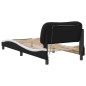 vidaXL Estructura cama con LED cuero sintético negro y blanco 90x190cm vidaXL Estructura cama con LED cuero sintético negro y blanco 90x190cm