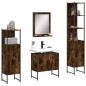 vidaXL Set de muebles de baño 4 piezas madera contrachapada roble humo vidaXL Set de muebles de baño 4 piezas madera contrachapada roble humo