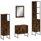 vidaXL Set de muebles de baño 4 piezas madera contrachapada roble humo vidaXL Set de muebles de baño 4 piezas madera contrachapada roble humo